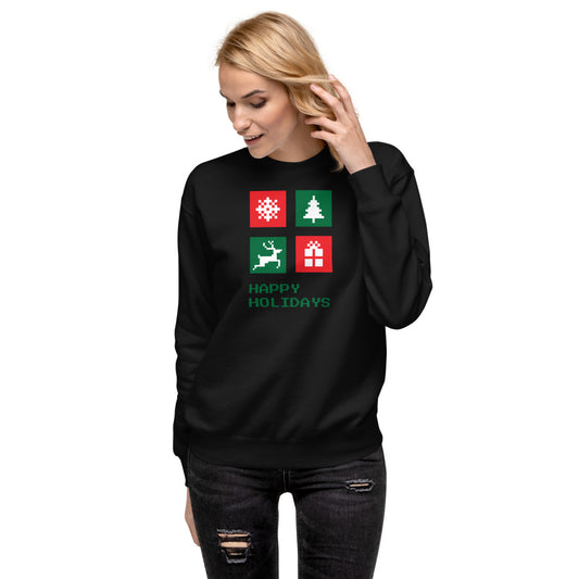 Happy Holidays Box Custom Text Personalized Unisex Fleece Pullover - Cotton Heritage M2480 TeeSpect