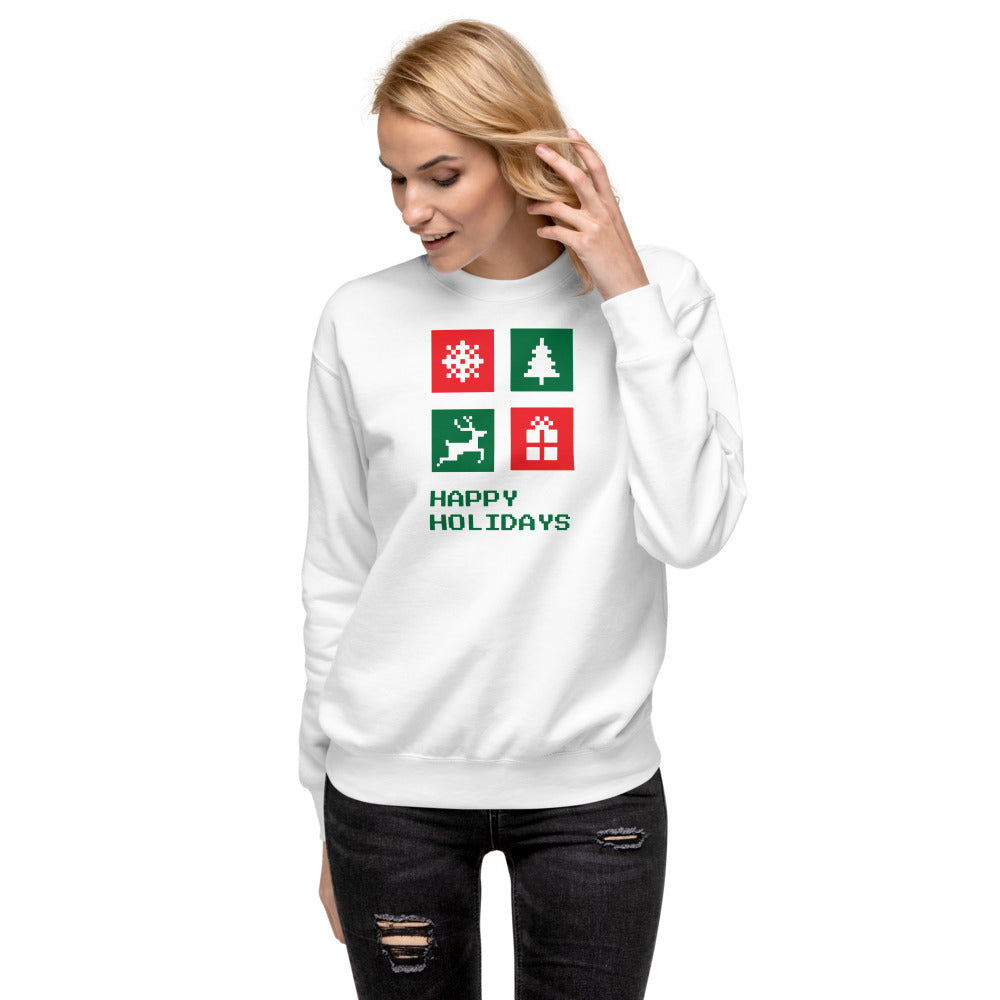 Happy Holidays Box Custom Text Personalized Unisex Fleece Pullover - Cotton Heritage M2480 TeeSpect