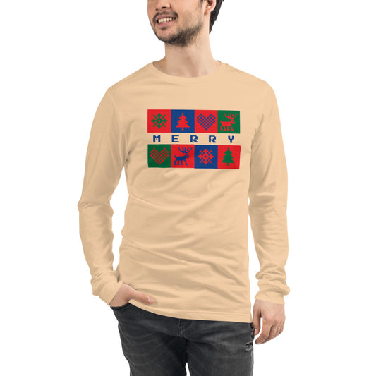 Merry Box Unisex Long Sleeve Tee - Bella + Canvas 3501 TeeSpect