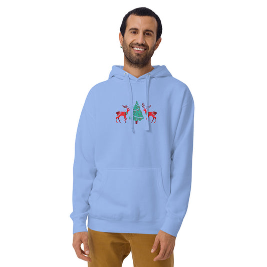Merry Reindeer Tree Unisex Hoodie TeeSpect