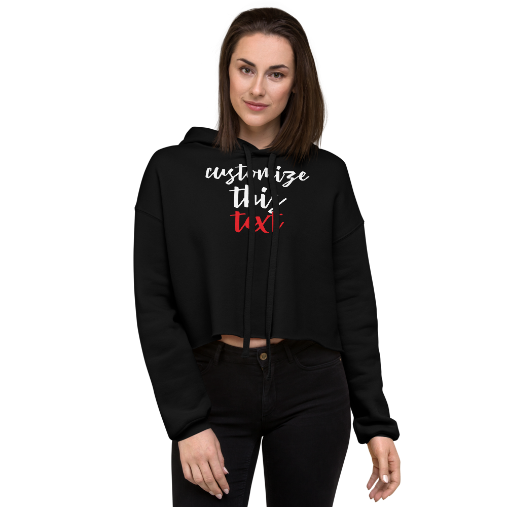 Personalize Custom Text Women's Cropped Hoodie