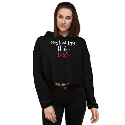 Personalize Custom Text Women's Cropped Hoodie | Bella + Canvas 7502 TeeSpect