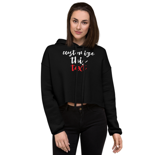 Personalize Custom Text Women's Cropped Hoodie | Bella + Canvas 7502 TeeSpect