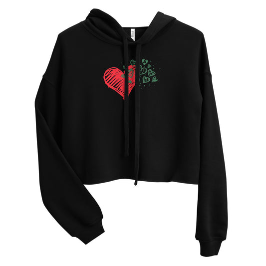 Sweetheart Hearts Women's Cropped Hoodie TeeSpect