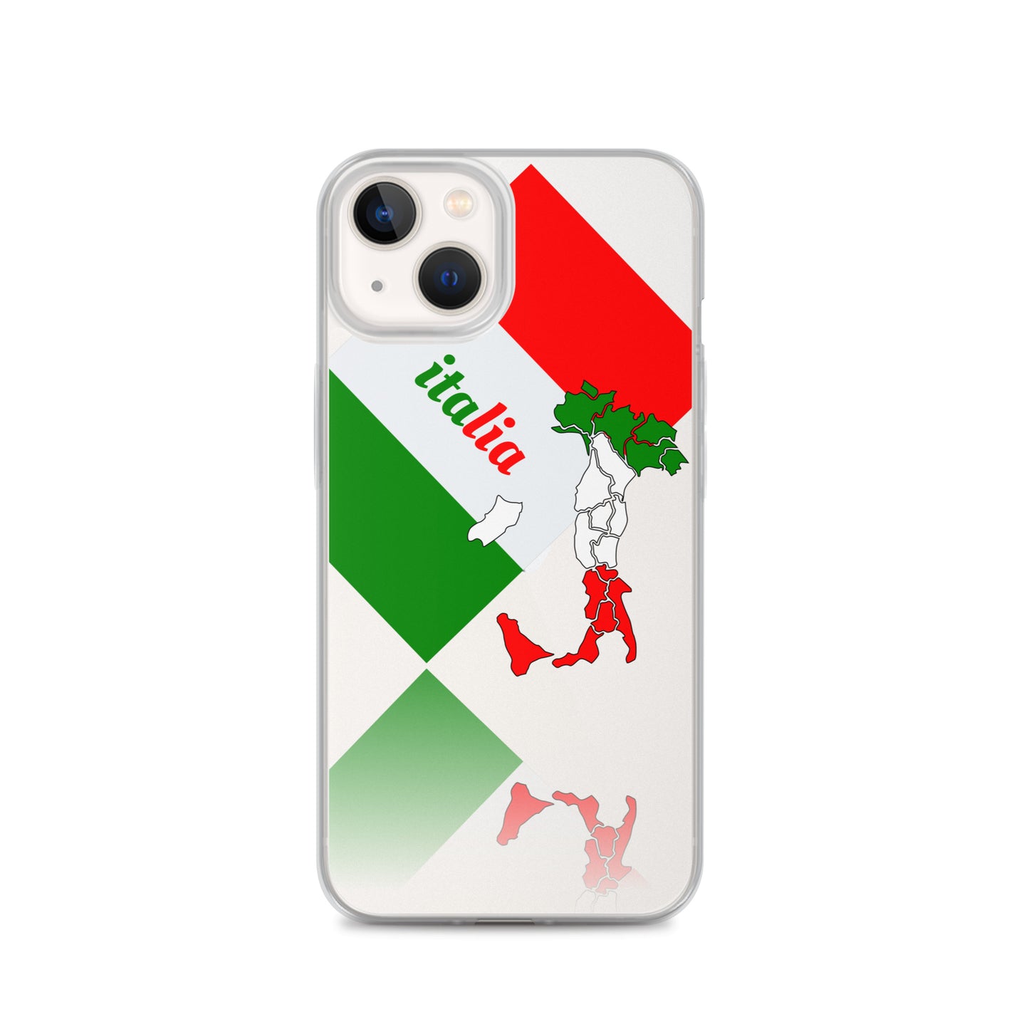 Vinilo o funda para iPhone Elegant Italia - Bandera y mapa de Italia Clear