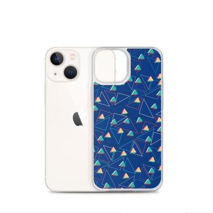 Bleu confit triangulaire Coque et skin adhésive iPhone