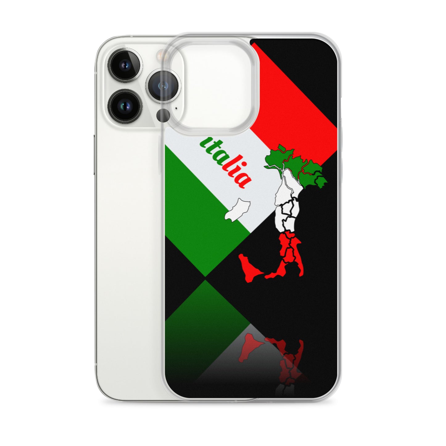 Italia élégante - drapeau et carte de l'Italie Coque iPhone Noir