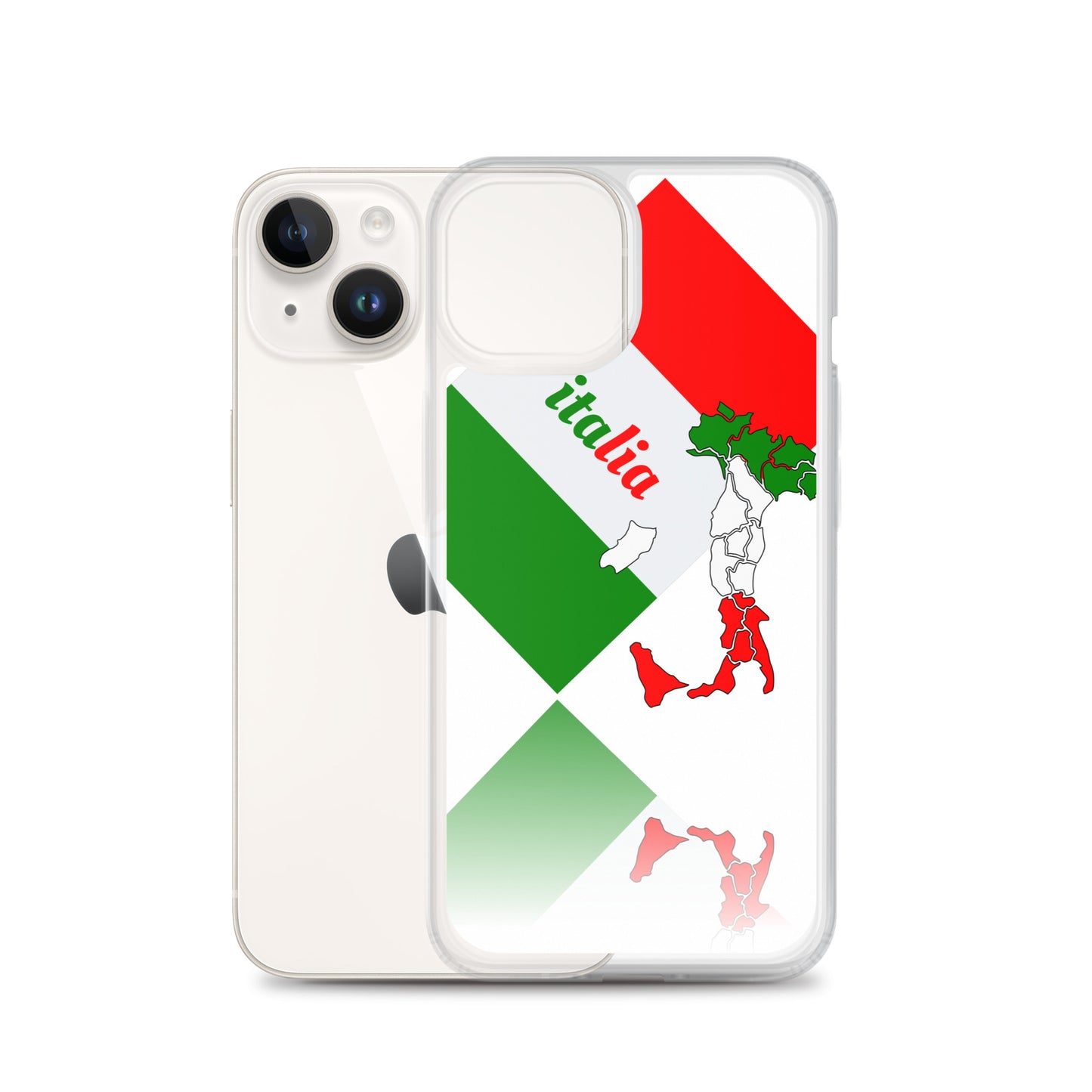 Italia élégante - drapeau et carte de l'Italie Coque Blanche Pour iPhone
