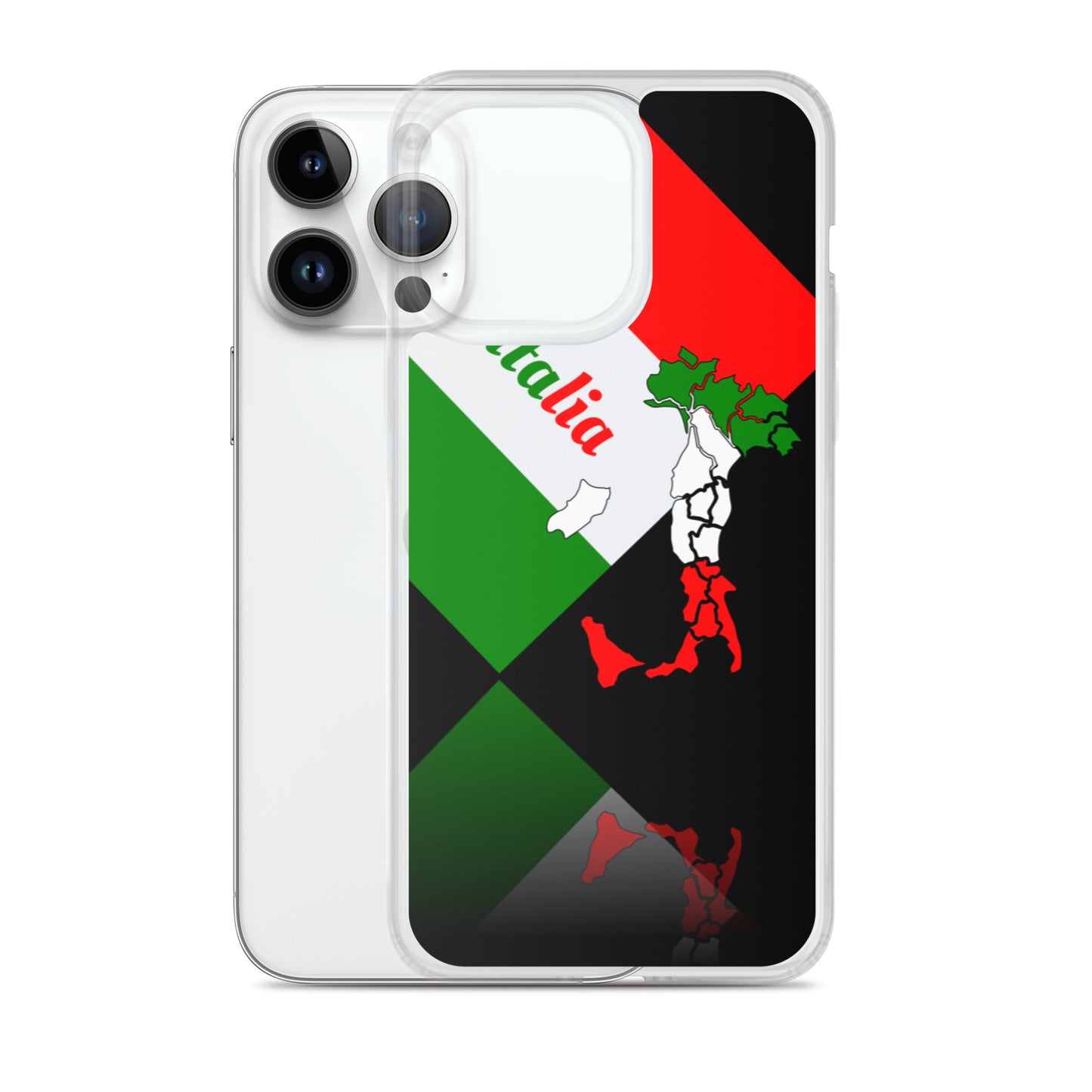 Elegant Italia - Italia Bandera y mapa Funda negra para iPhone