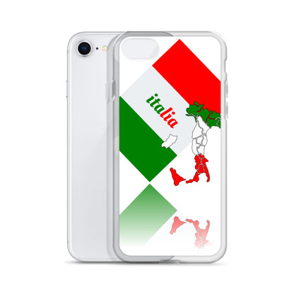 Italia élégante - drapeau et carte de l'Italie Coque Blanche Pour iPhone