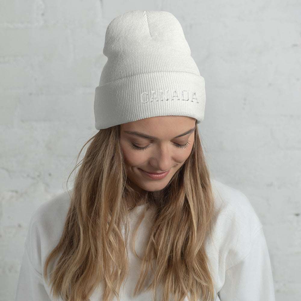Bold CANADA Embroidery Cuffed Beanie TeeSpect