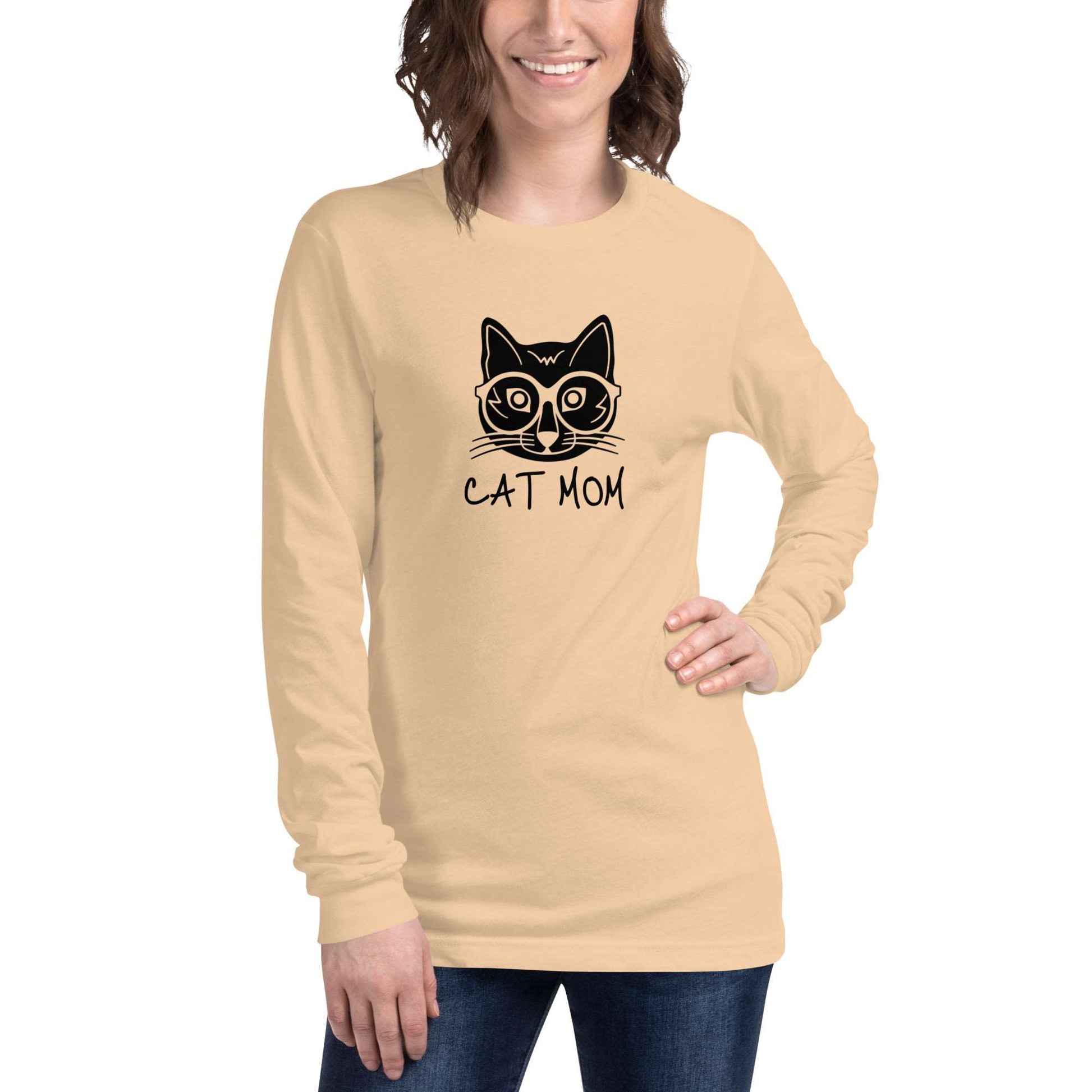 Cat Mom Unisex Long Sleeve Tee TeeSpect