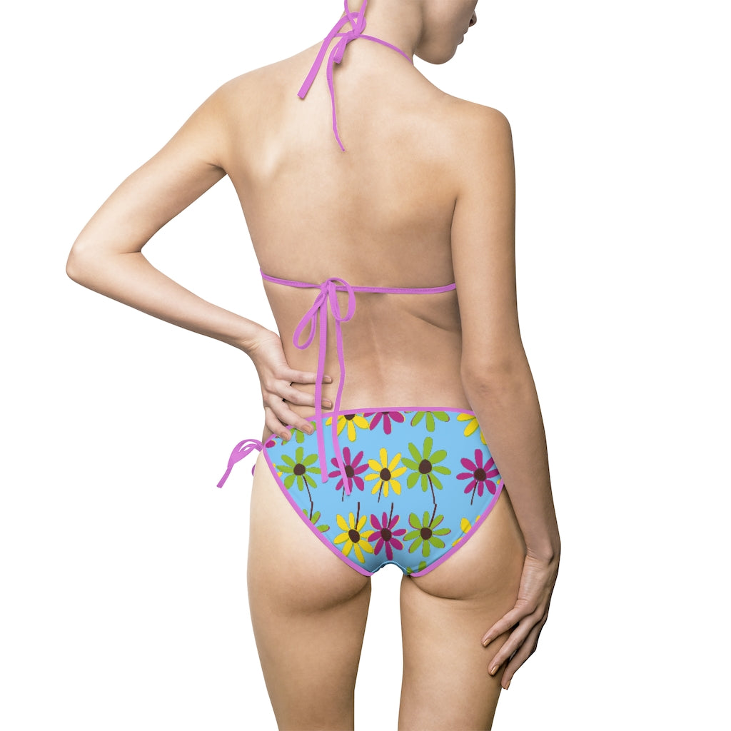 Women's Colourful Flower Petals Bikini Swimsuit TeeSpect