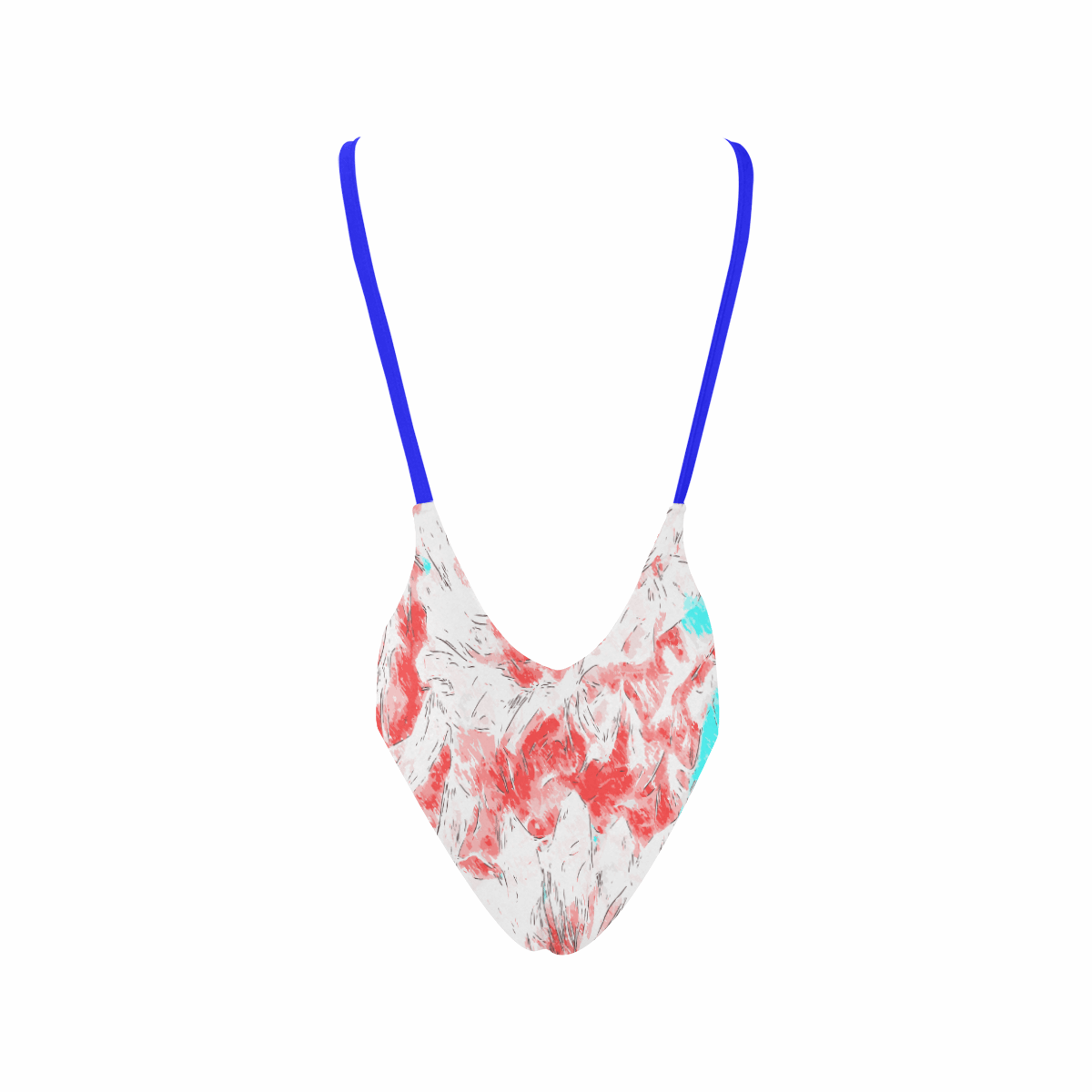 Floral Sketch Art Sexy Low Back One-Piece Swimsuit TeeSpect