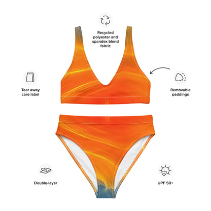 Bikini taille haute recyclé orange City