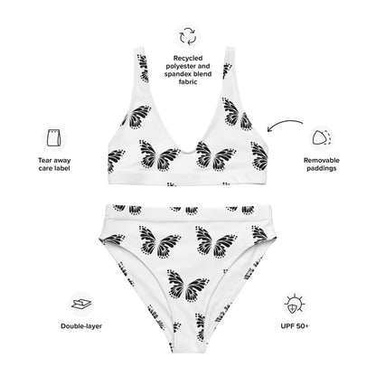 Bikini Taille Haute Recyclé Papillon - Plusieurs Couleurs
