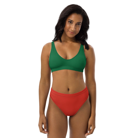 Bikini Taille Haute Recyclé Portugal Flag Colours Duo