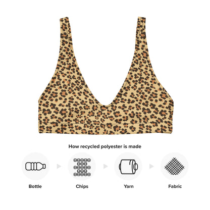 Top de bikini con relleno reciclado de leopardo