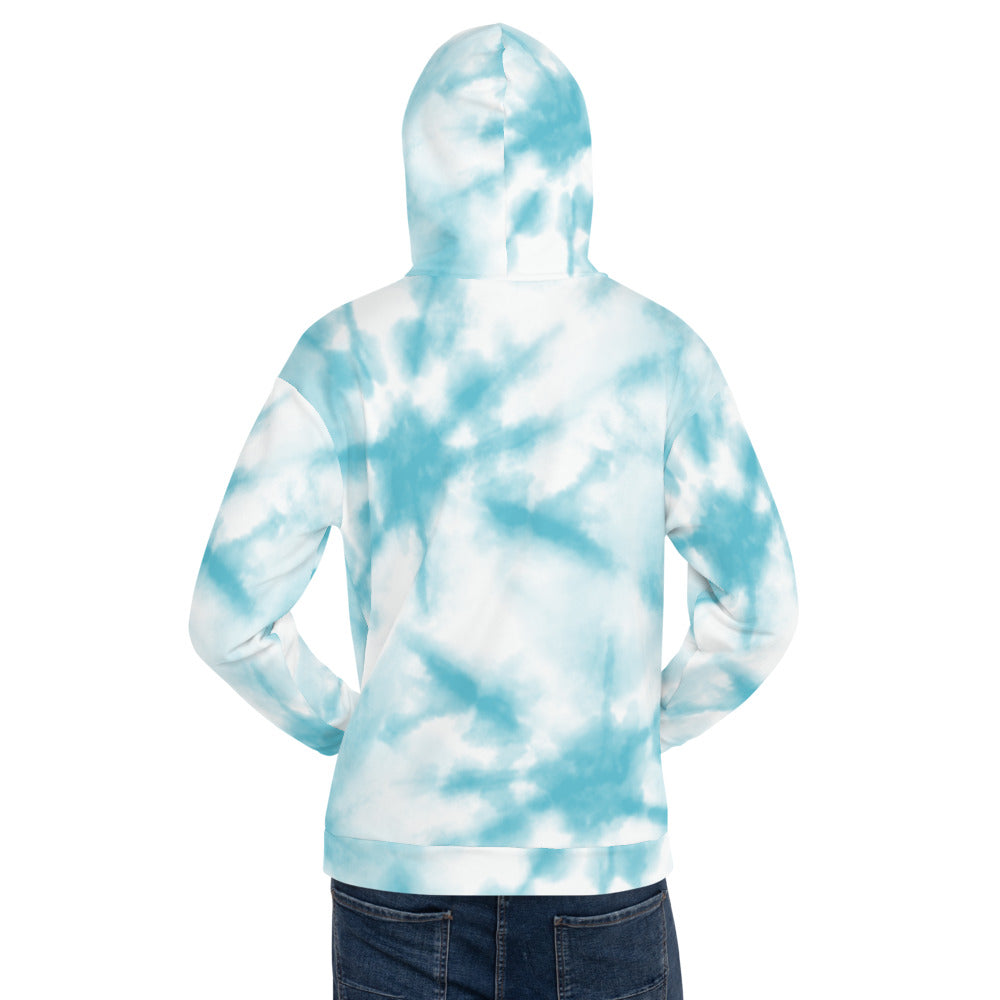 Light Blue Tie Dye Unisex Hoodie TeeSpect