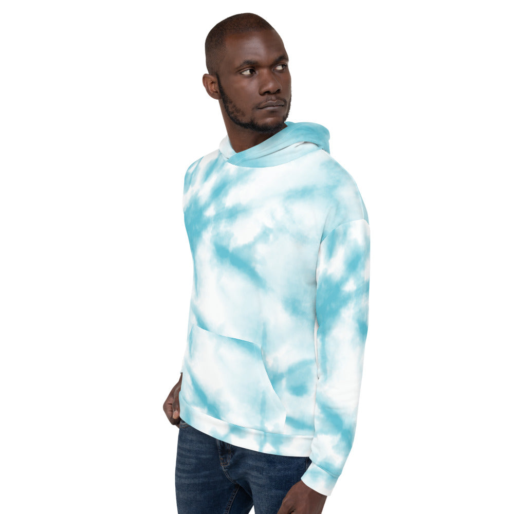 Tie dye hoodie light blue sale