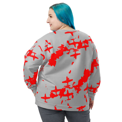 Fighter Plane Squadron Sweat-shirt unisexe en molleton brossé en coton doux