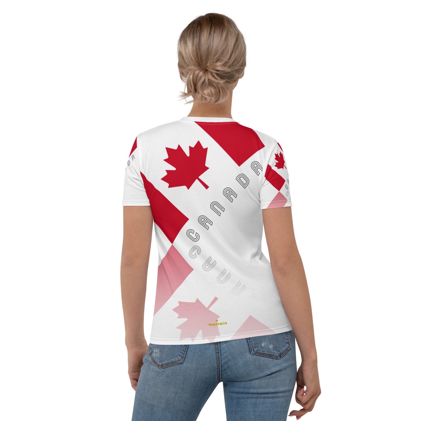 Élégant t-shirt à col rond pour femmes avec imprimé Feuille d'érable Canada