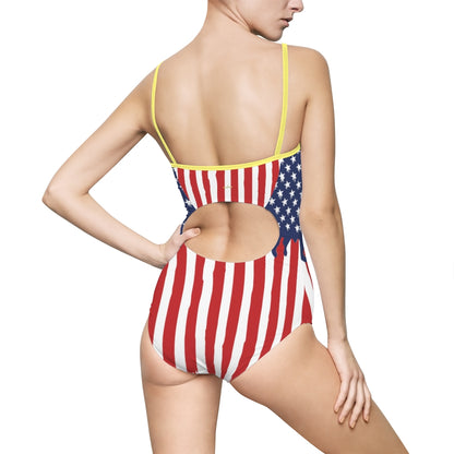 USA Dripping Flag Women's One-piece Swimsuit TeeSpect