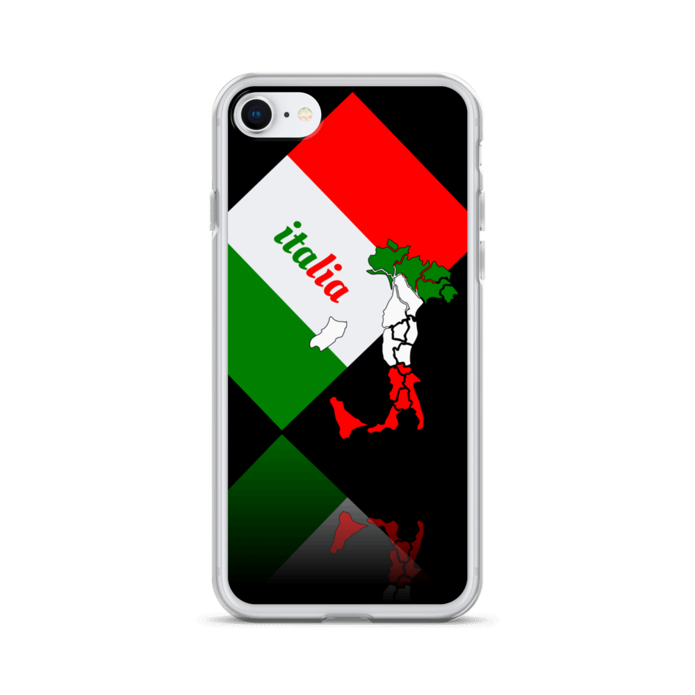 Elegant Italia - Italy Flag And Map iPhone Black Case TeeSpect