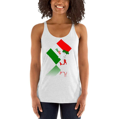 Women's Triblend Elegant Italia - Italy Flag And Map Racerback Tank TeeSpect