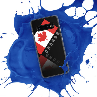Elegante funda negra para Samsung Maple Leaf Canada
