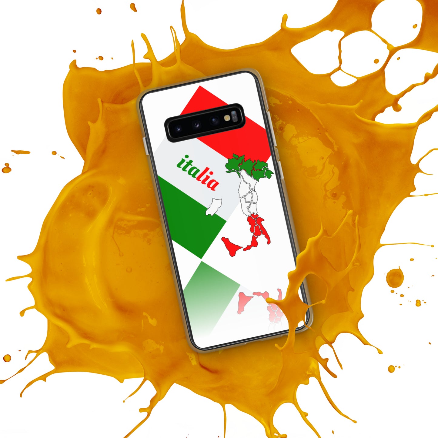 Elegant Italia - Bandera y mapa de Italia Funda blanca para Samsung