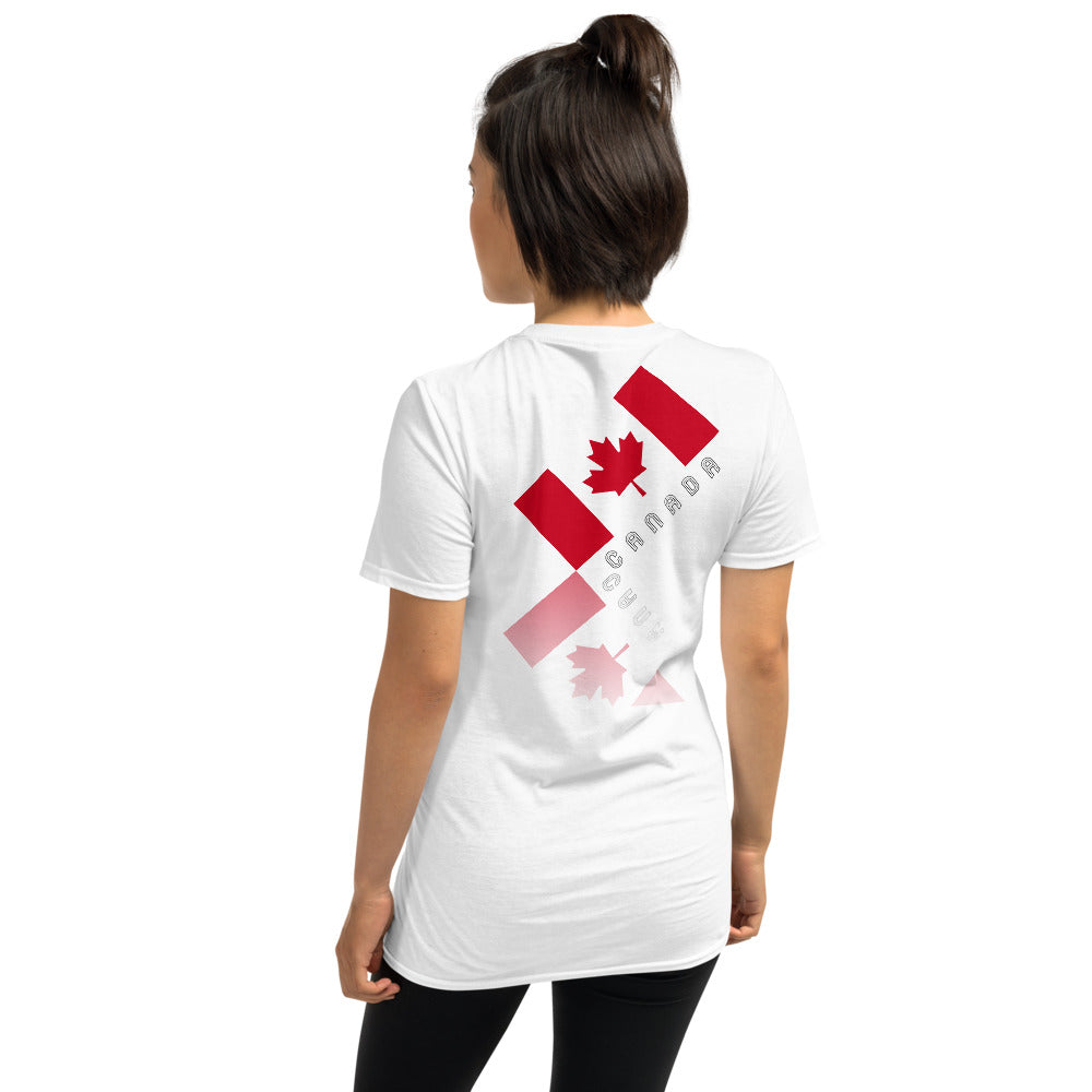 Elegant Maple Leaf Canada Front Back Unisex Basic Short Sleeve T-Shirt TeeSpect