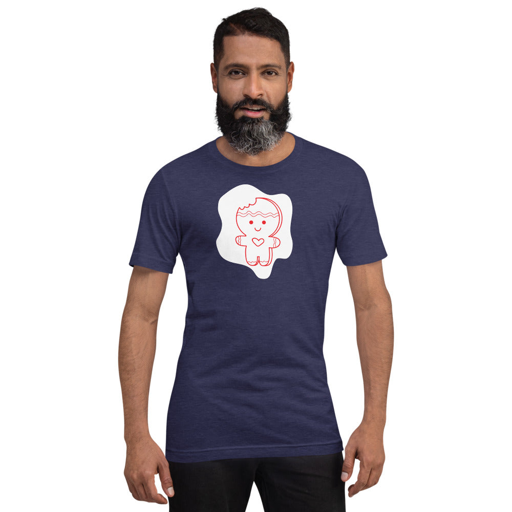 Gingerbread Man Bite Me Unisex Staple T-Shirt TeeSpect