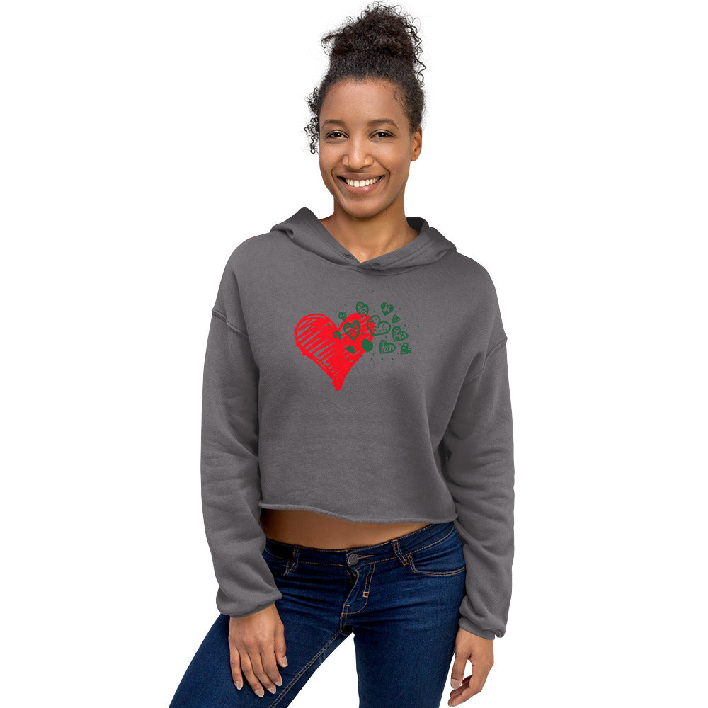 Sweetheart Hearts Women's Cropped Hoodie TeeSpect